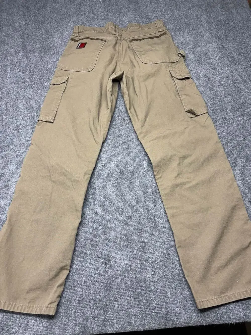 Wrangler Riggs Workwear Mens Tan Ripstop Double Knee Cargo Work Pants 33 X 32